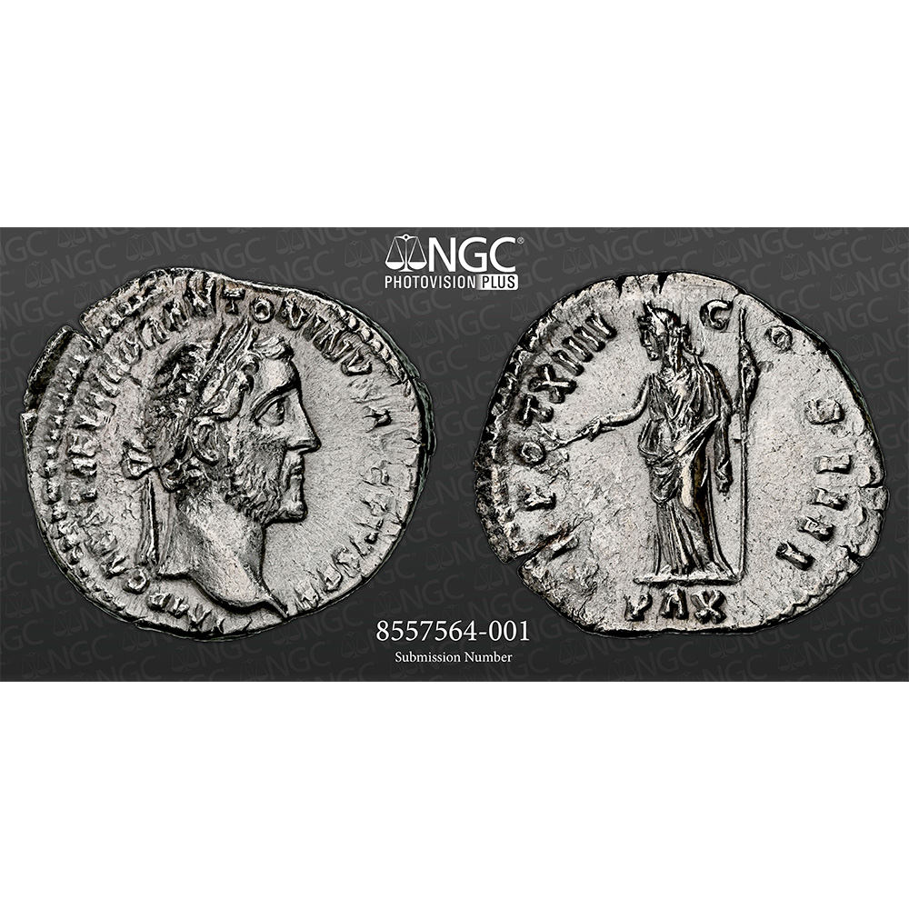 AD 138-161 Roman Empire AR Denarius Antoninus Pius RIC 582 NGC AU