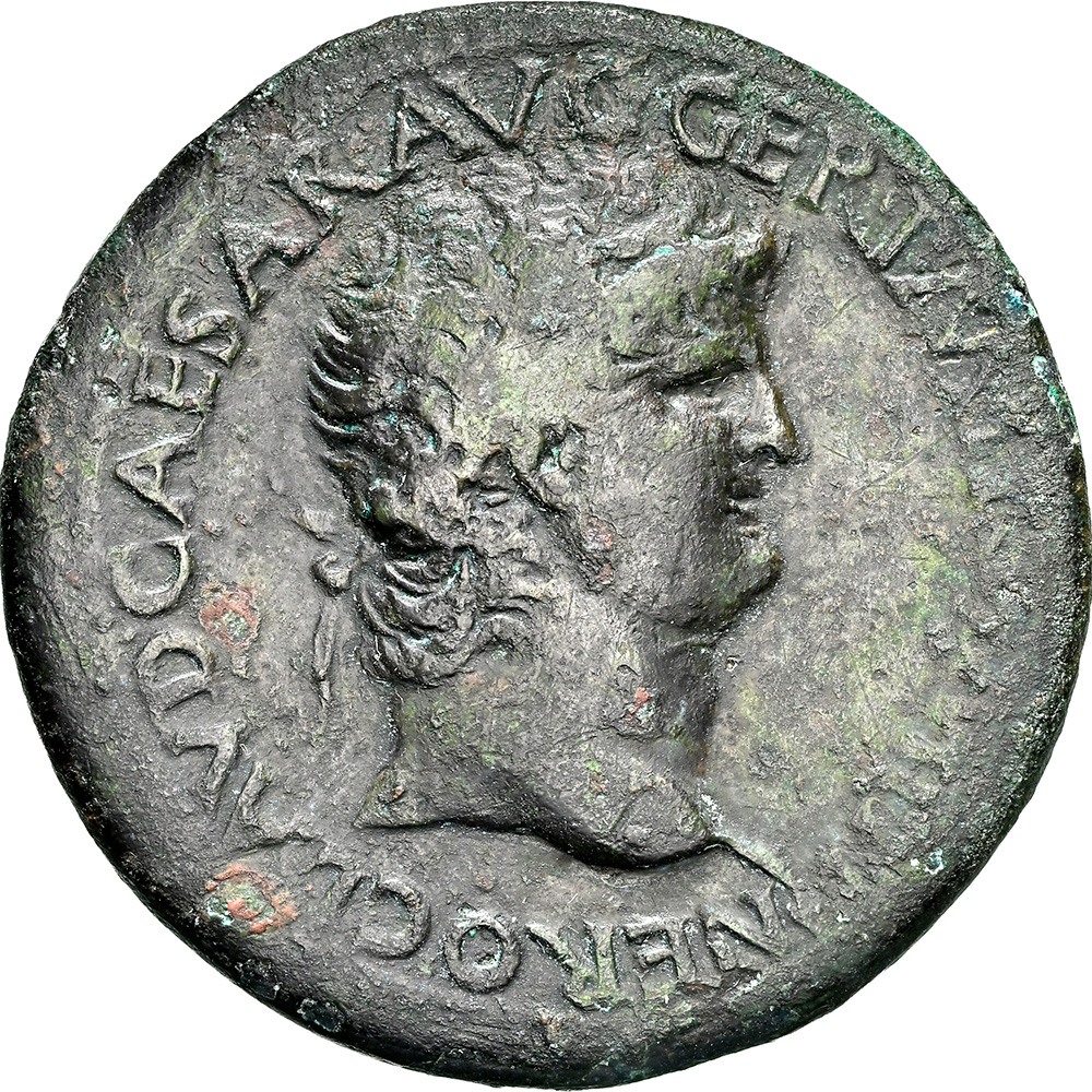 Roman Empire Nero AD 54-68 AE Sestertius Annona Ceres NGC VF