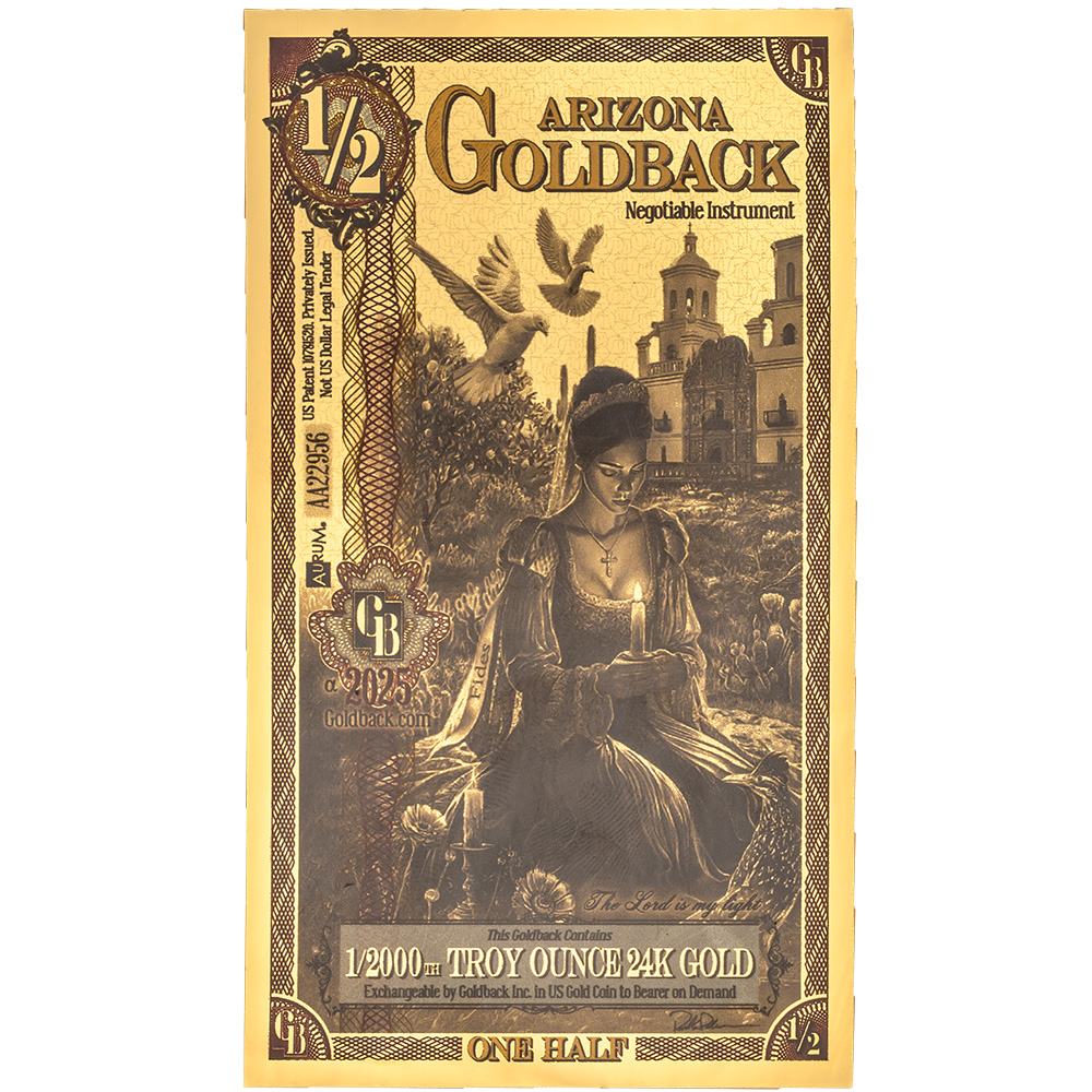 1/2 Arizona Goldback - Aurum Gold Foil Note (24k)