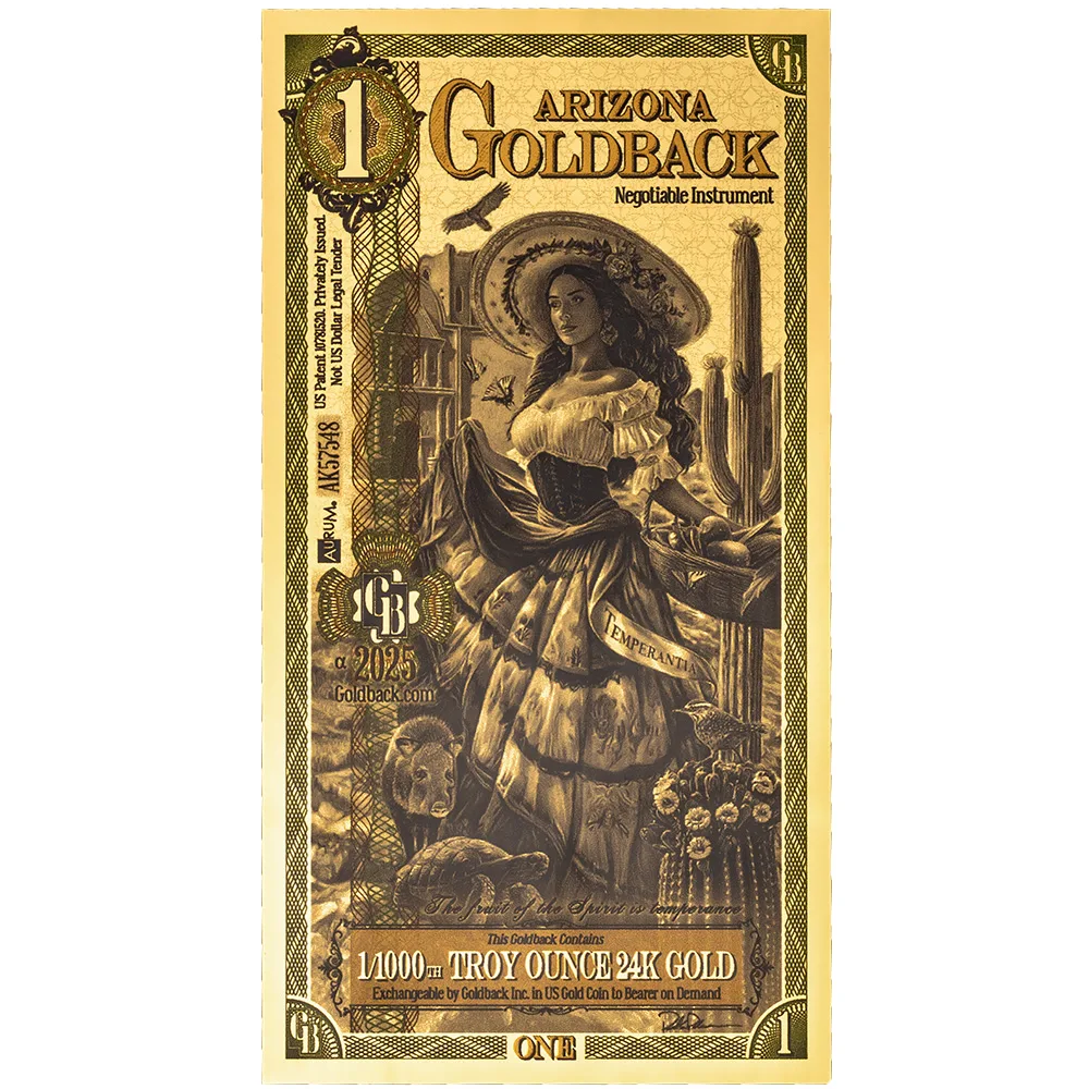 1 Arizona Goldback - Aurum Gold Foil Note (24k)
