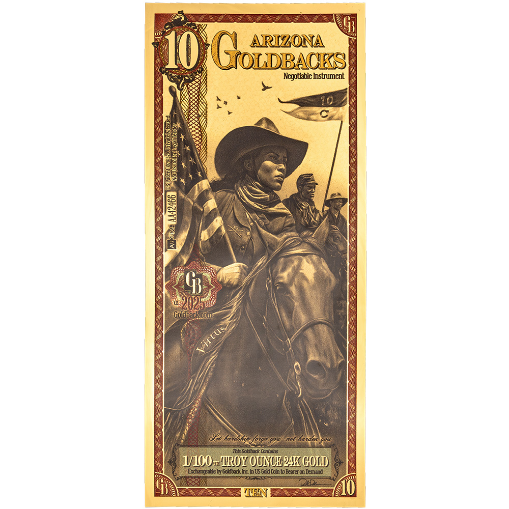 10 Arizona Goldback - Aurum Gold Foil Note (24k)