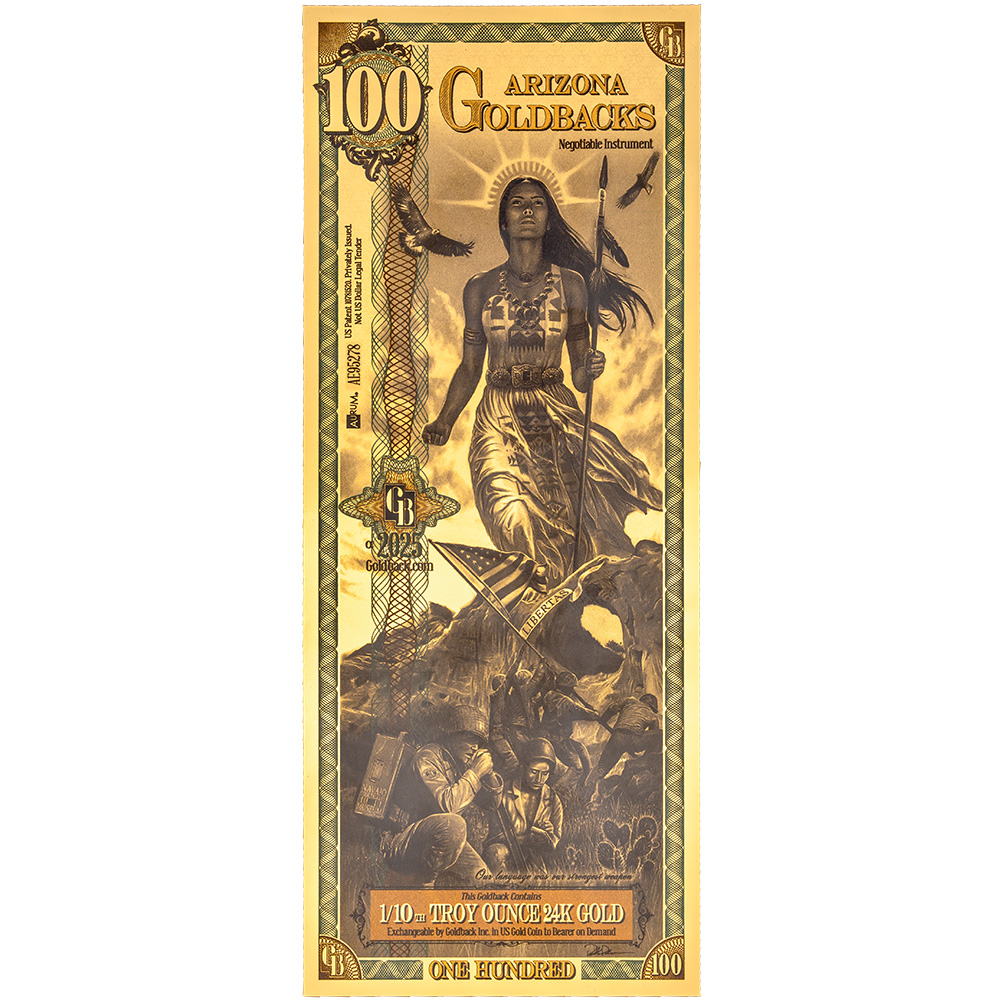 100 Arizona Goldback - Aurum Gold Foil Note (24k)