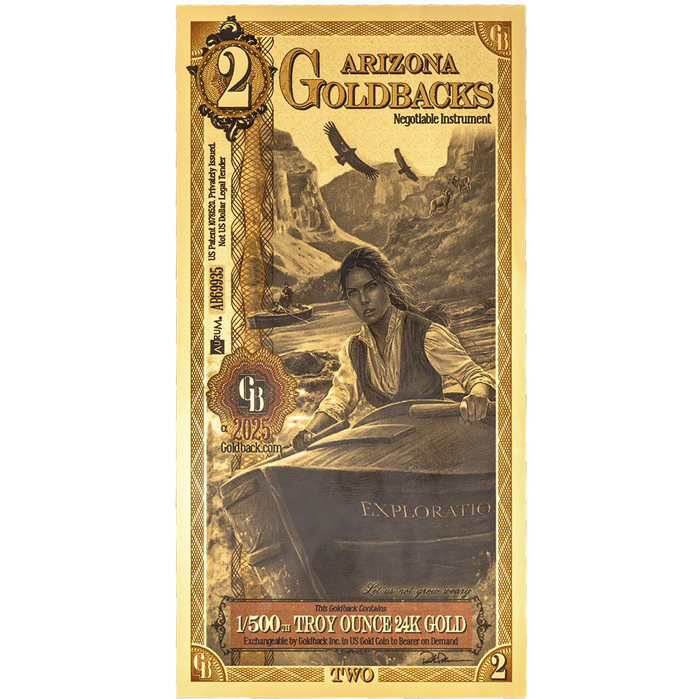 2 Arizona Goldback - Aurum Gold Foil Note (24k)