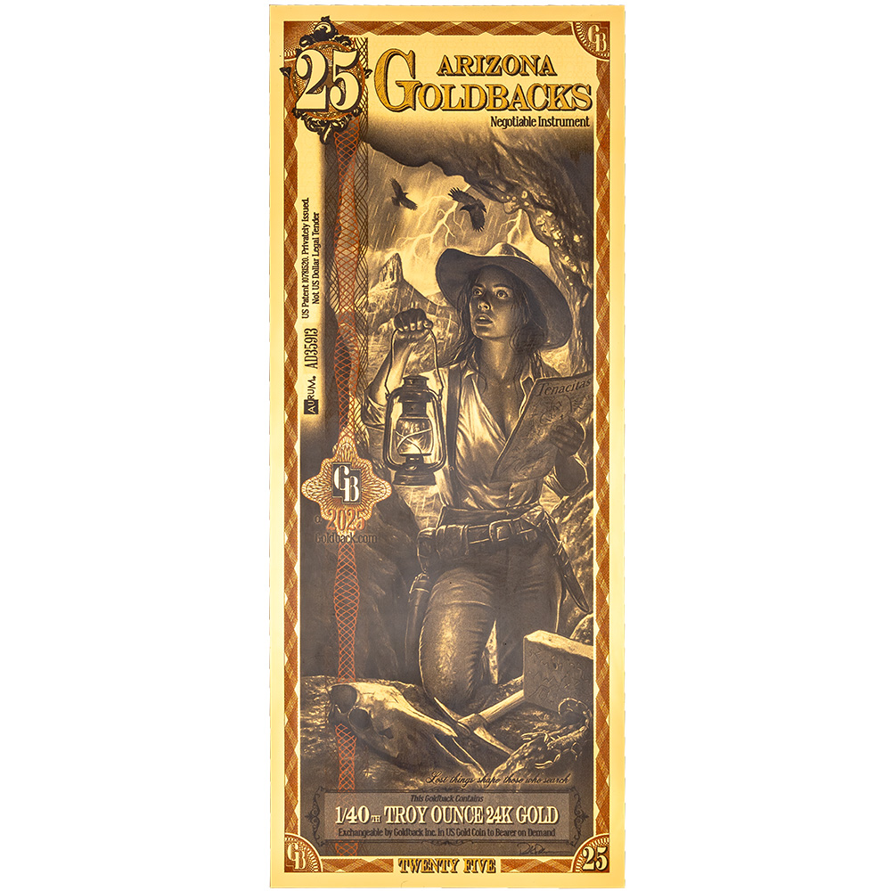 25 Arizona Goldback - Aurum Gold Foil Note (24k)