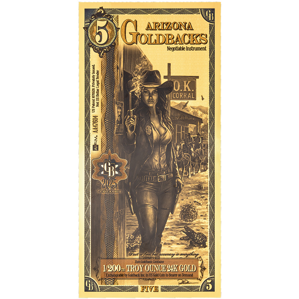 5 Arizona Goldback - Aurum Gold Foil Note (24k)