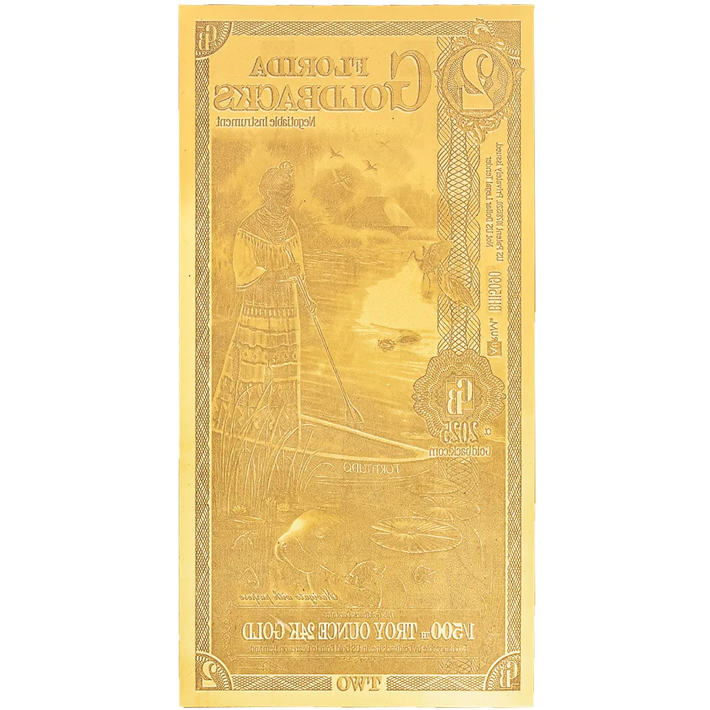 2 Florida Goldback - Aurum Gold Foil Note (24k)
