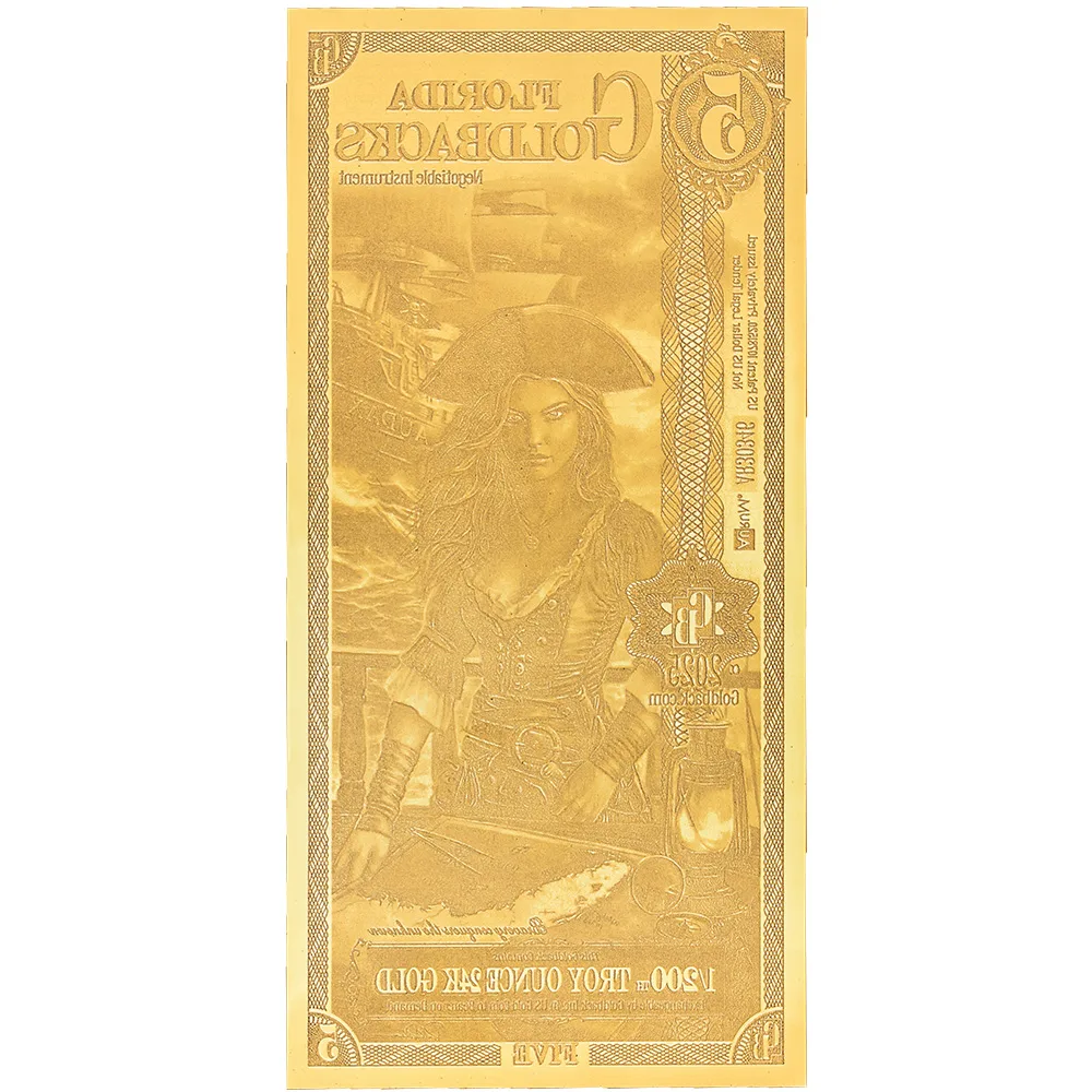 5 Florida Goldback - Aurum Gold Foil Note (24k)