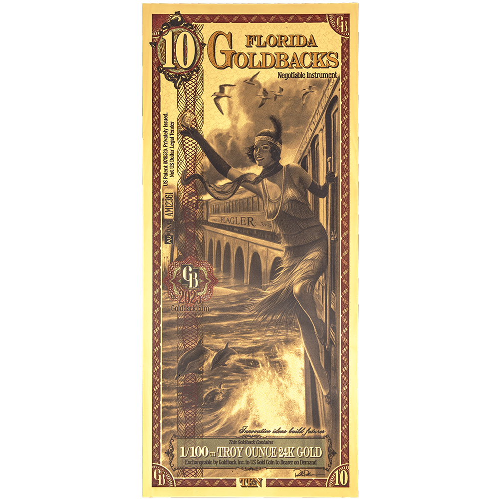 10 Florida Goldback - Aurum Gold Foil Note (24k)