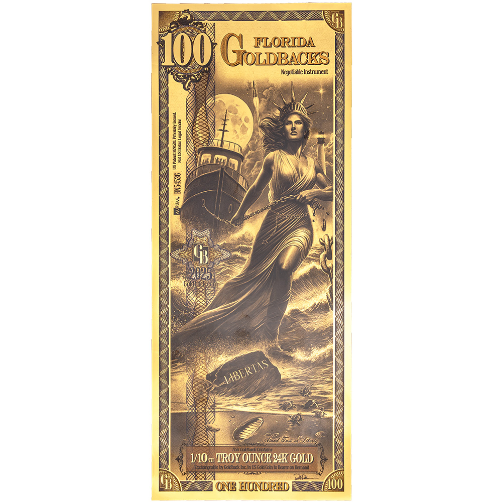 100 Florida Goldback - Aurum Gold Foil Note (24k)