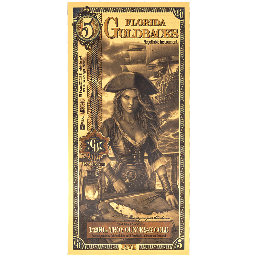 5 Florida Goldback - Aurum Gold Foil Note (24k)