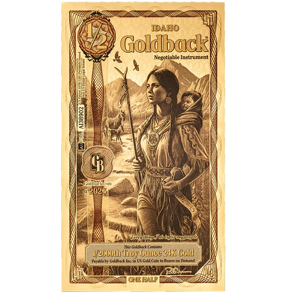 1/2 Idaho Goldback - Aurum Gold Foil Note (24k)