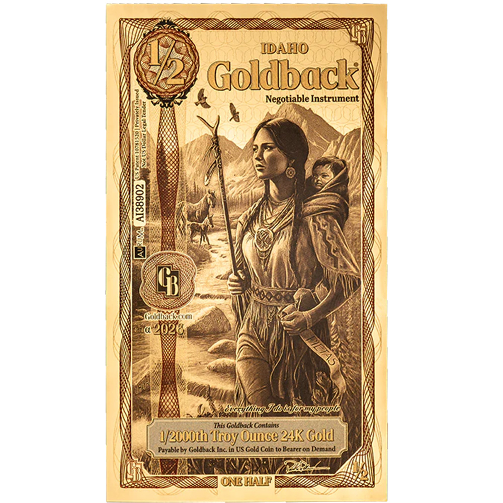 1/2 Idaho Goldback - Aurum Gold Foil Note (24k)