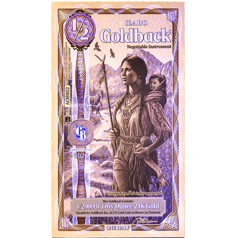 1/2 Idaho Goldback - Aurum Gold Foil Note (24k)