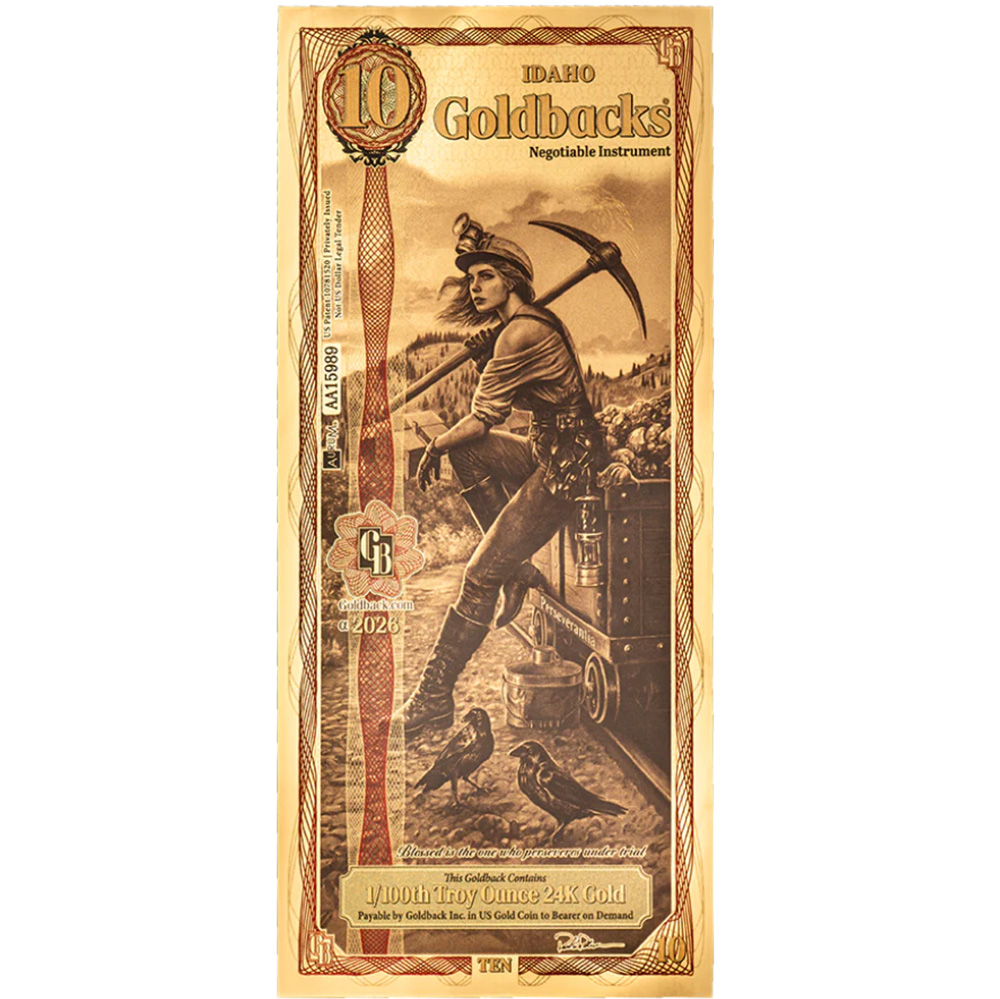 10 Idaho Goldback - Aurum Gold Foil Note (24k)