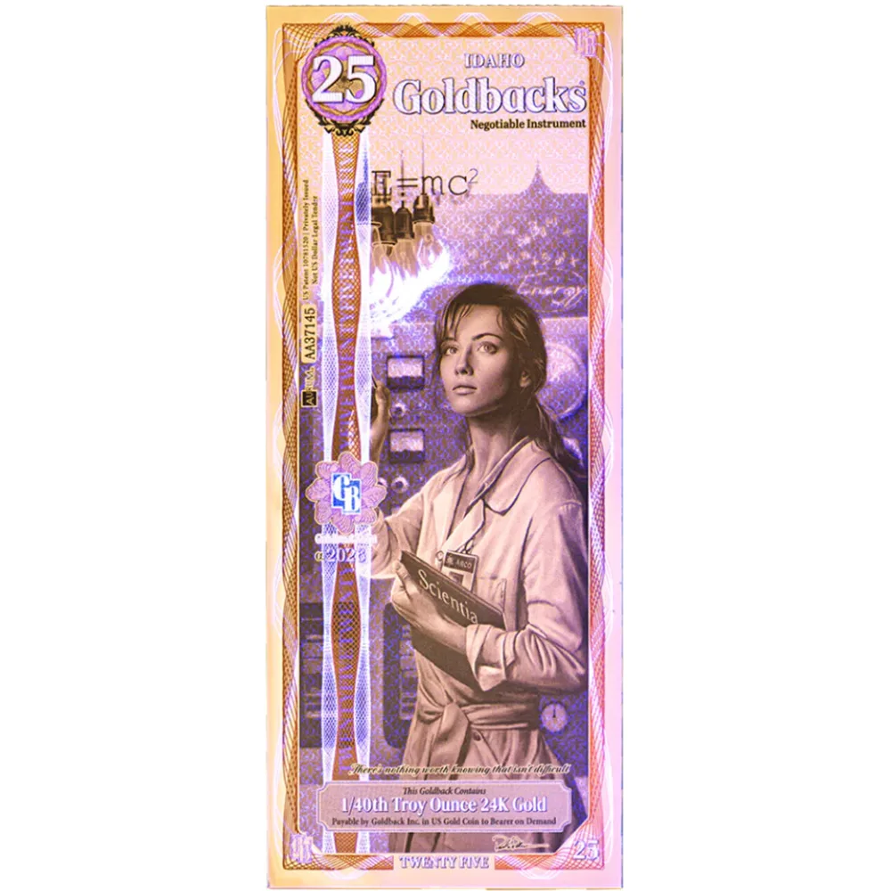 25 Idaho Goldback - Aurum Gold Foil Note (24k)
