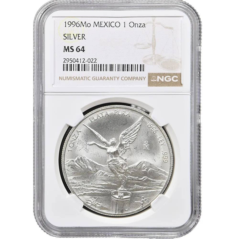 1996 Mexico 1 oz Silver Libertad NGC MS 64