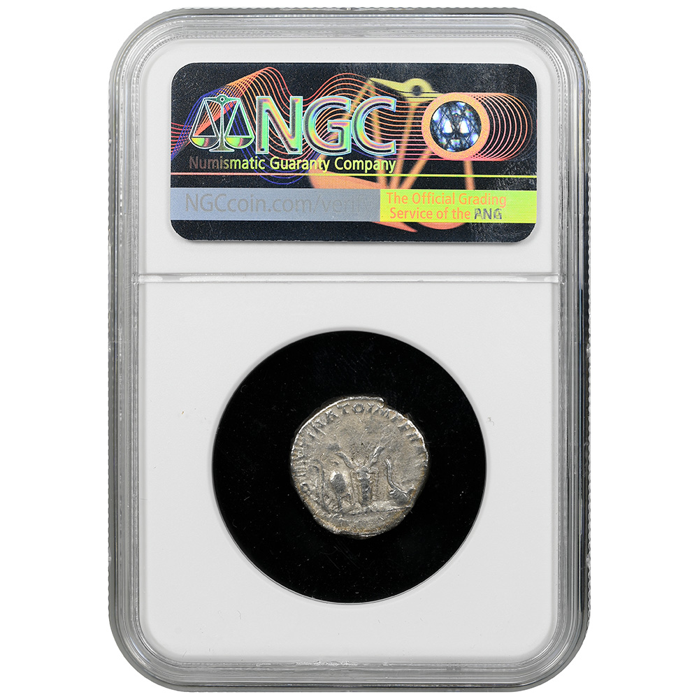 AD 198-217 Roman Empire Caracalla RIC 6 AR Denarius NGC Choice Fine