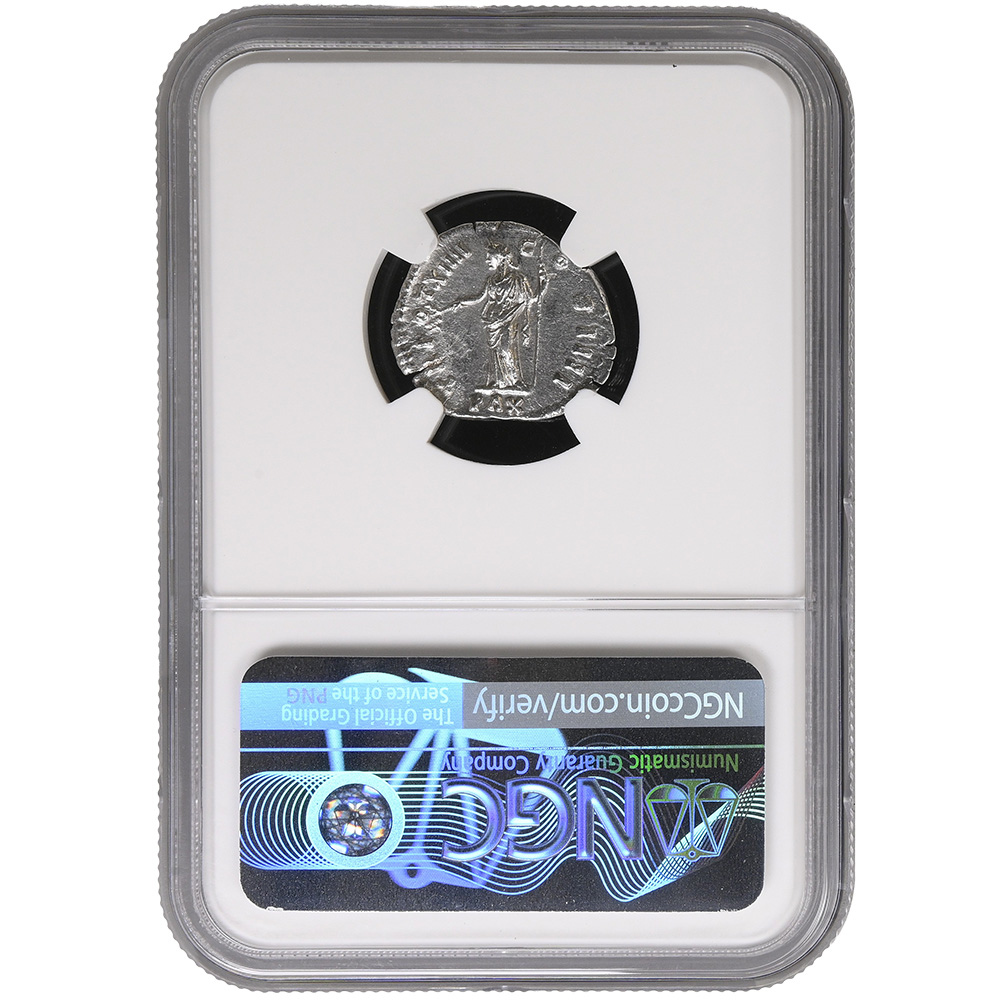 AD 138-161 Roman Empire AR Denarius Antoninus Pius RIC 582 NGC AU