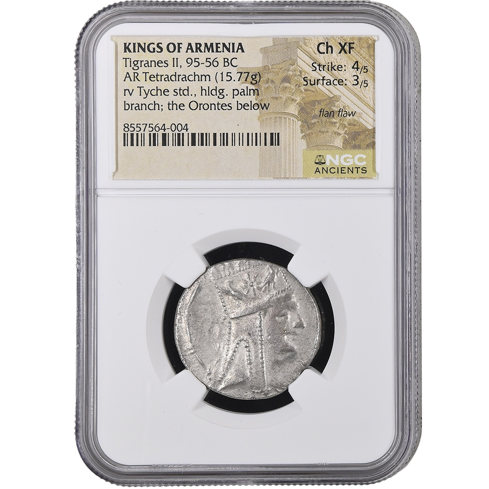 95-56 BC Kings Of Armenia Tigranes II AR Tetradrachm NGC Ch XF