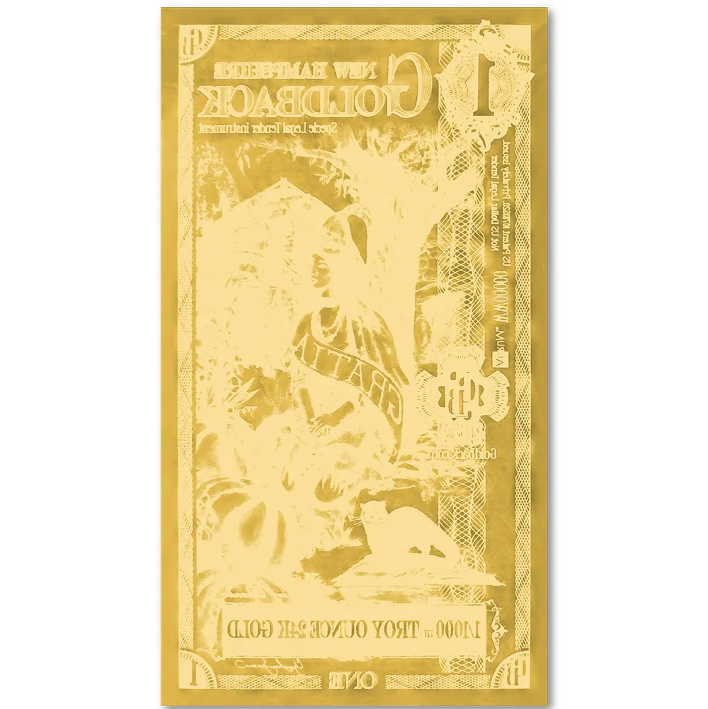 1 New Hampshire Goldback - Aurum Gold Foil Note (24k)