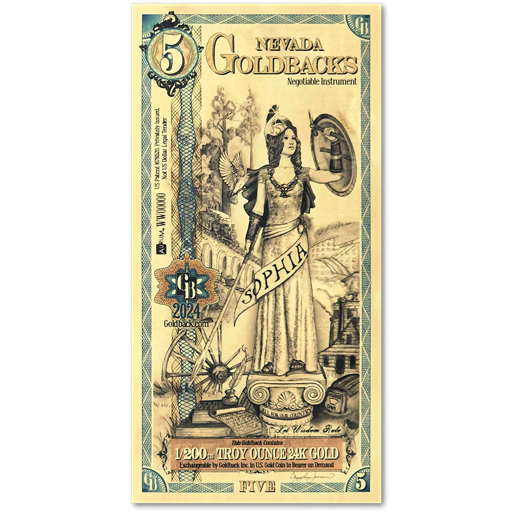 5 Nevada Goldback - Aurum Gold Foil Note (24k)