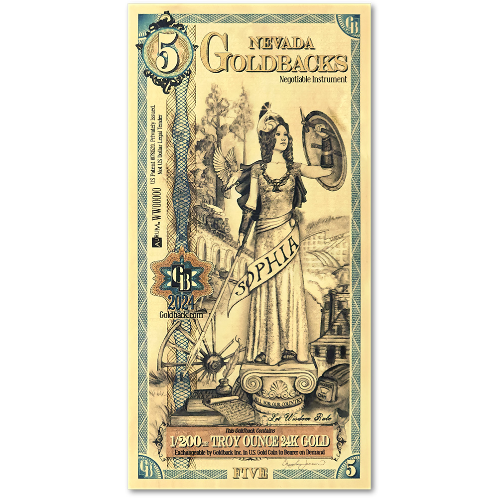 5 Nevada Goldback - Aurum Gold Foil Note (24k)