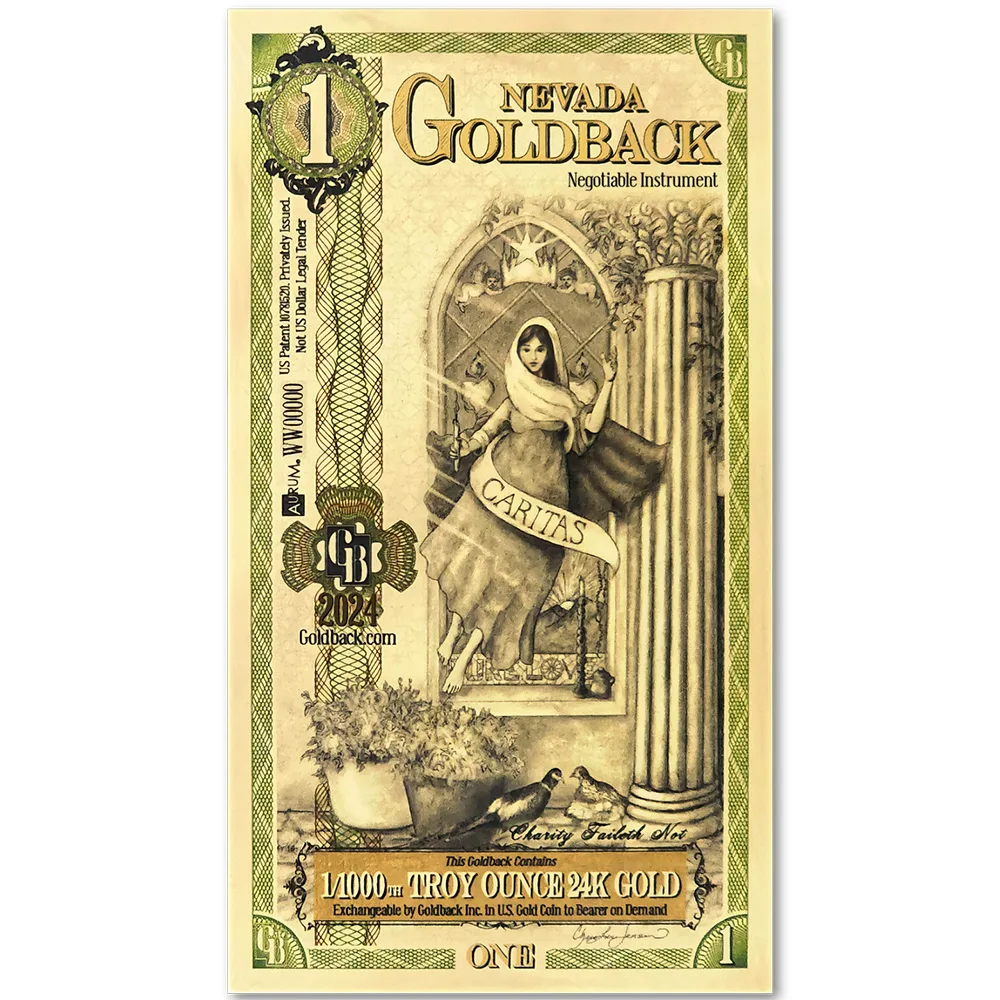 1 Nevada Goldback - Aurum Gold Foil Note (24k)