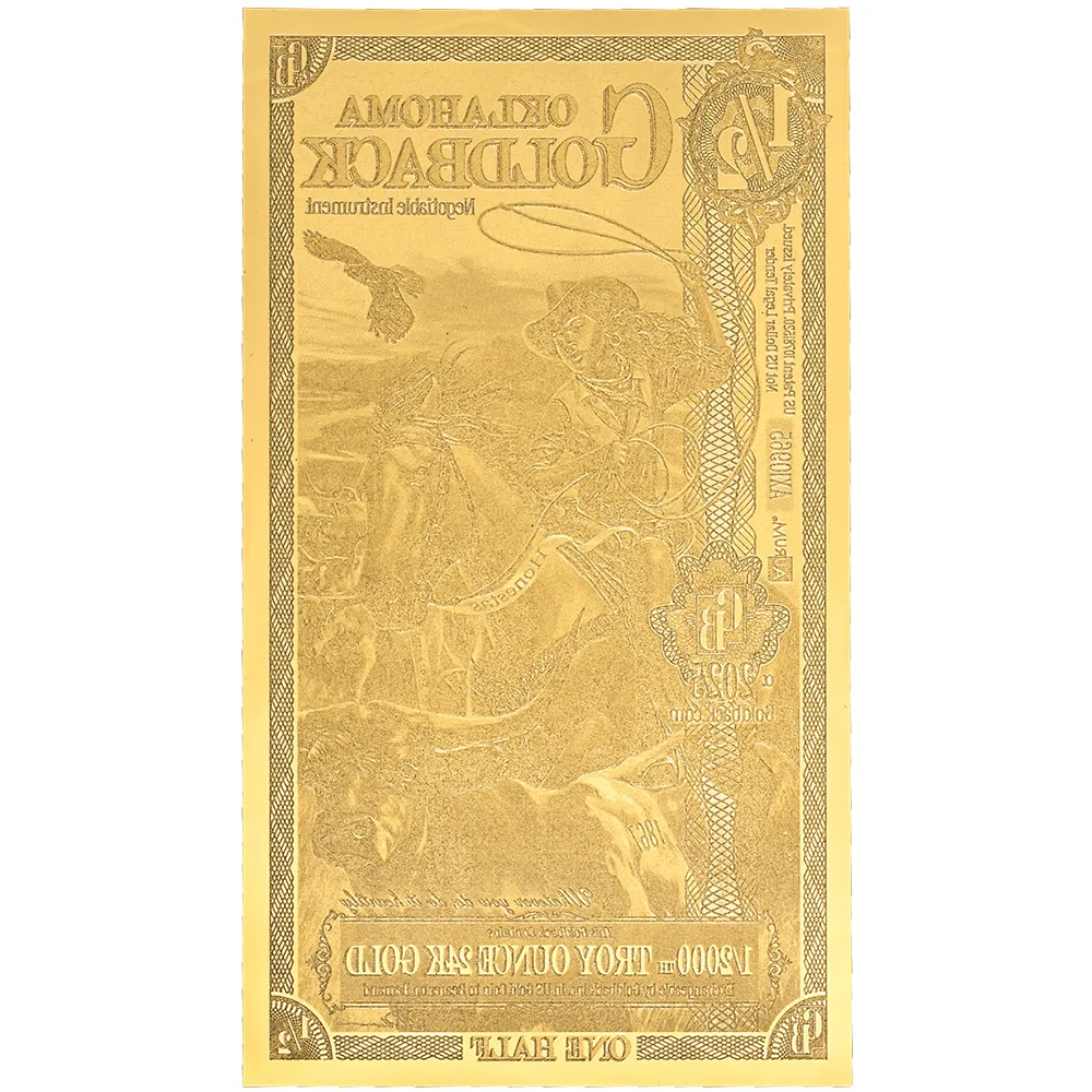 1/2 Oklahoma Goldback - Aurum Gold Foil Note (24k)