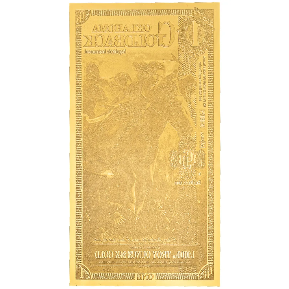 1 Oklahoma Goldback - Aurum Gold Foil Note (24k)