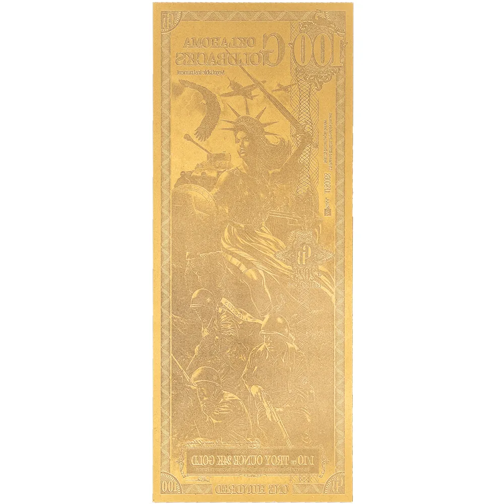 100 Oklahoma Goldback - Aurum Gold Foil Note (24k)