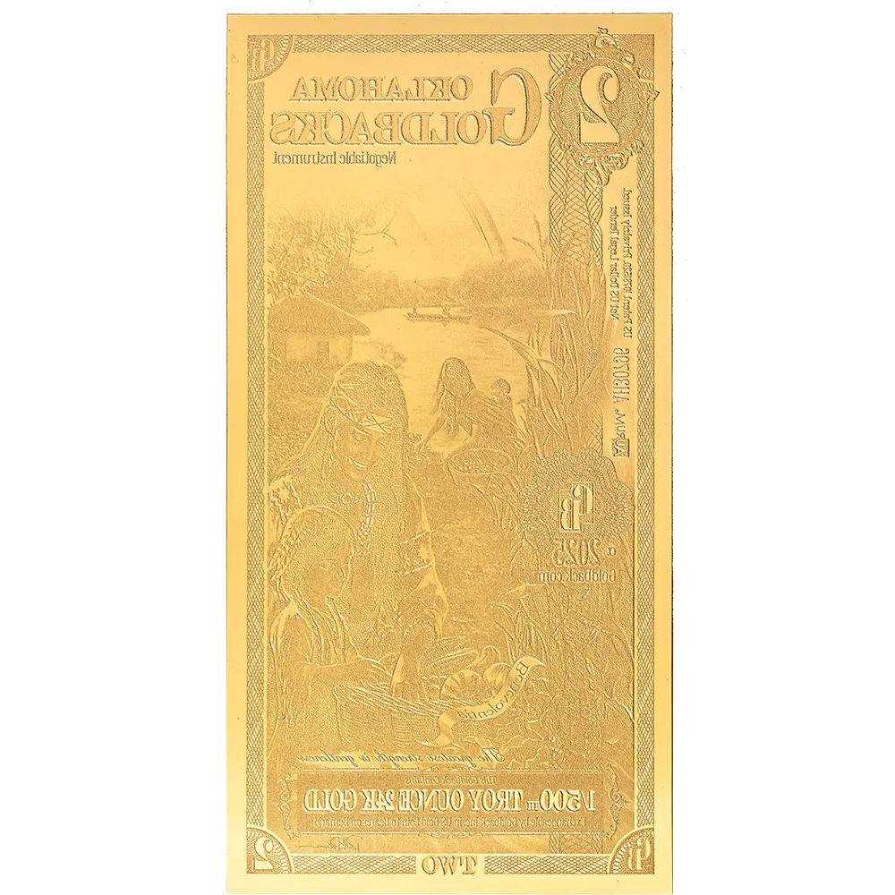 2 Oklahoma Goldback - Aurum Gold Foil Note (24k)