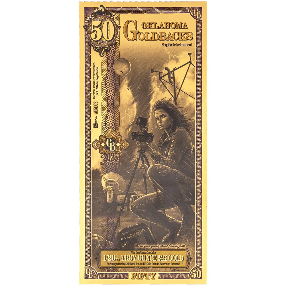 50 Oklahoma Goldback - Aurum Gold Foil Note (24k)