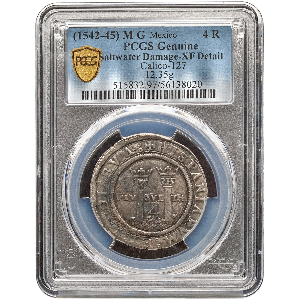 1542-45 M G Mexico 4 Reales Carlos & Johanna Calico-127 PCGS XF Details
