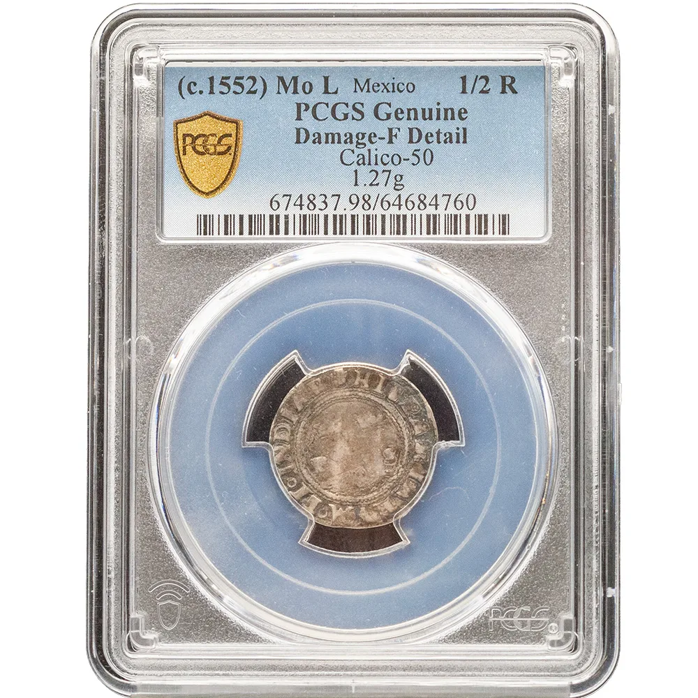 1552 Mexico 1/2 Real Carlos & Johanna PCGS Fine Detail