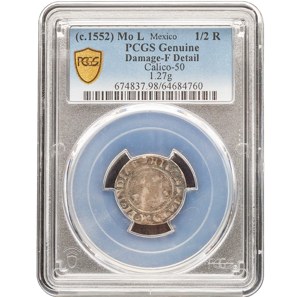 1552 Mexico 1/2 Real Carlos & Johanna PCGS Fine Detail