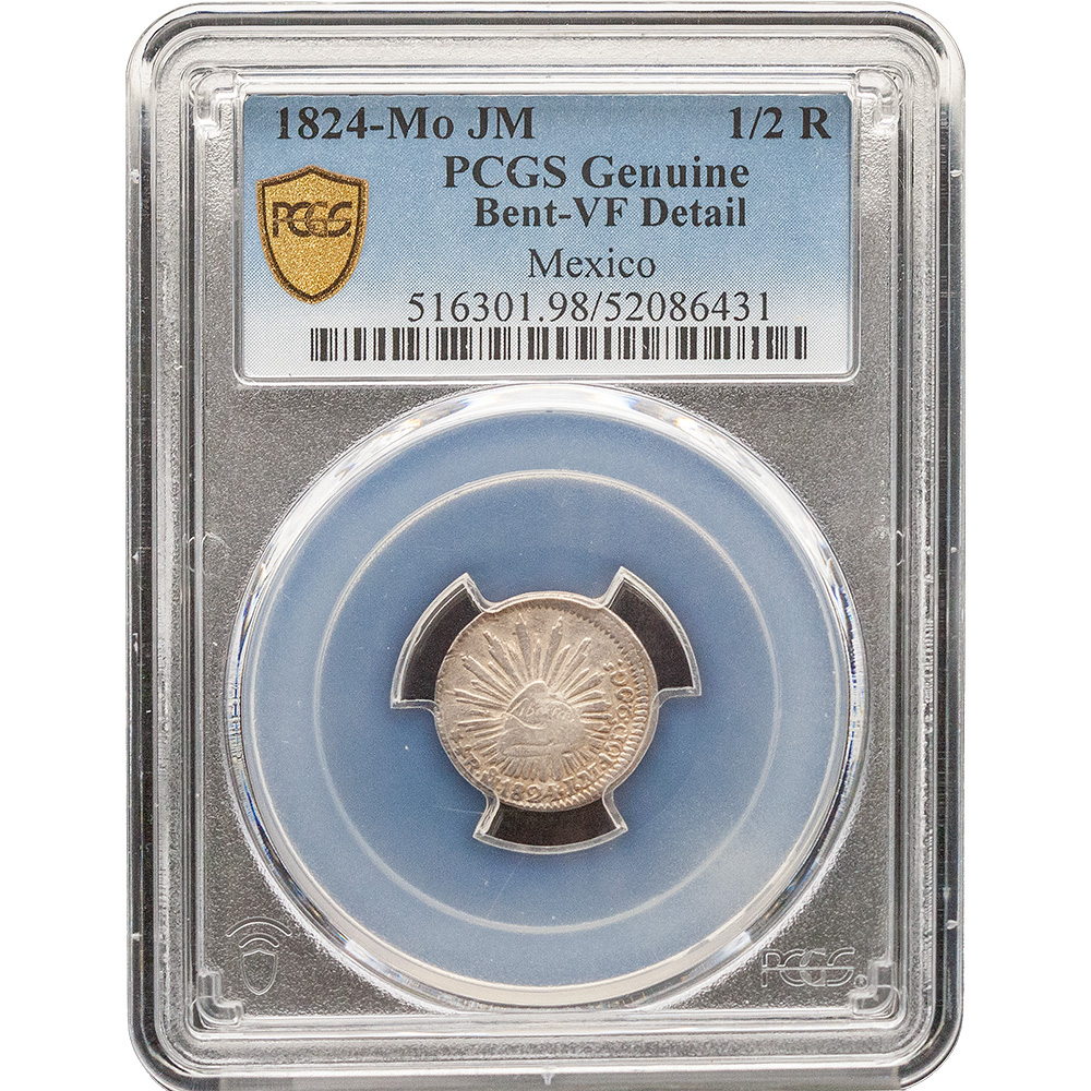 1824 1/2 Real Hookneck (Rare) PCGS VF Detail