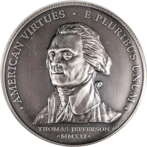 2021 10 oz Antique Thomas Jefferson Silver