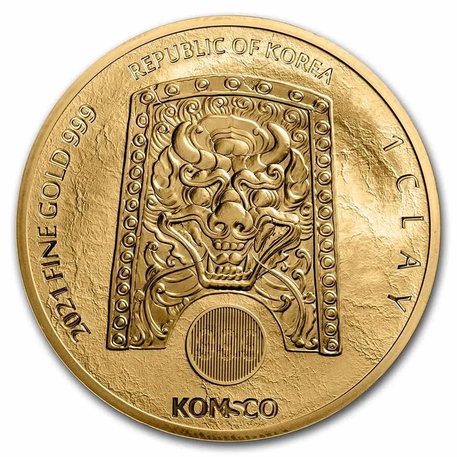 2021 South Korea 1 oz Gold 1 Clay Chiwoo Cheonwang BU - Image 2