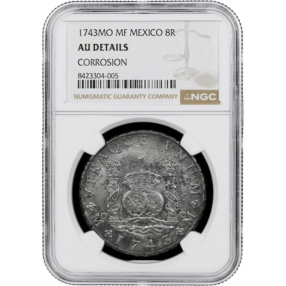 1743-Mo Mexico 8 Reales NGC AU Details