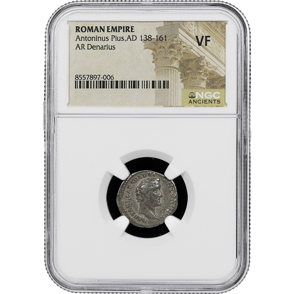 Roman Empire Antoninus Pius AR Denarius AD 138-161 NGC VF