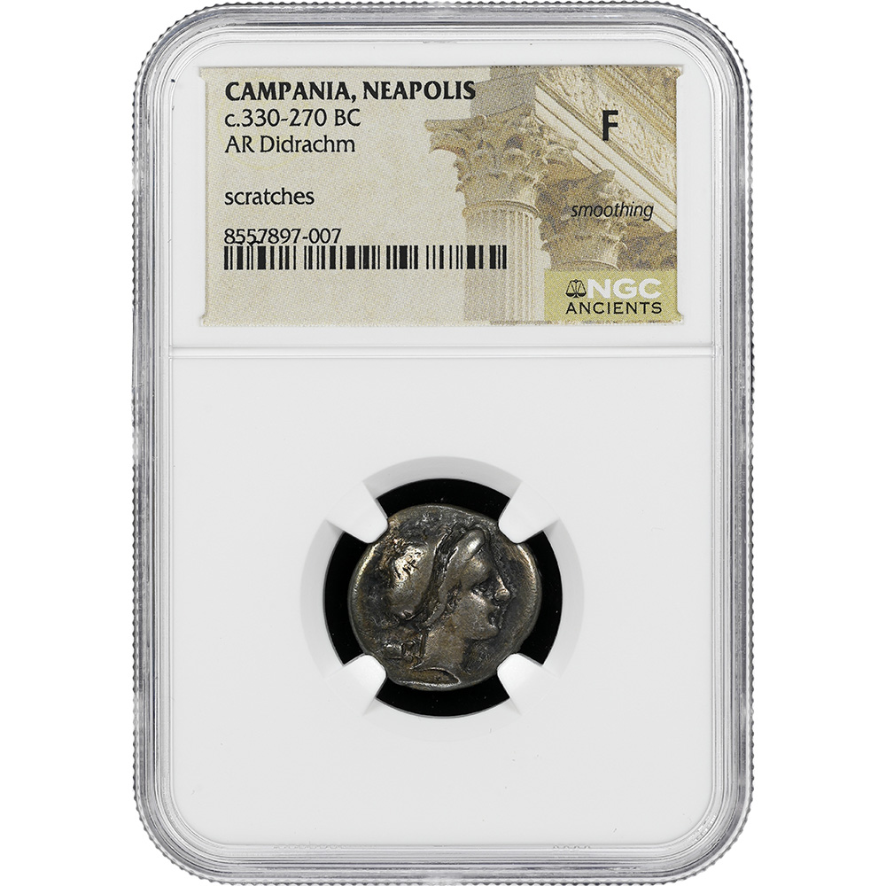 Campania, Neapolis c.330-270 BC AR Didrachm NGC F