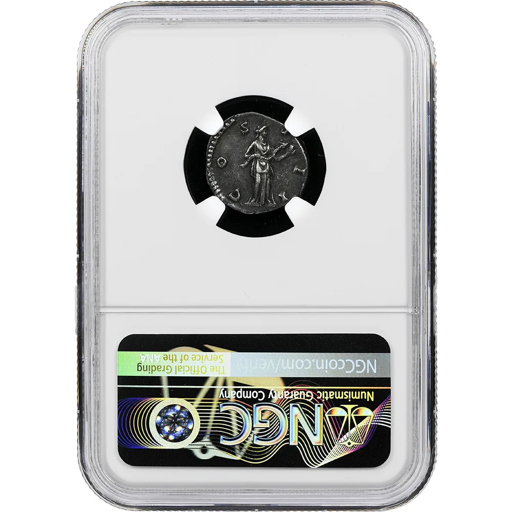 Roman Empire Antoninus Pius AR Denarius AD 138-161 NGC VF