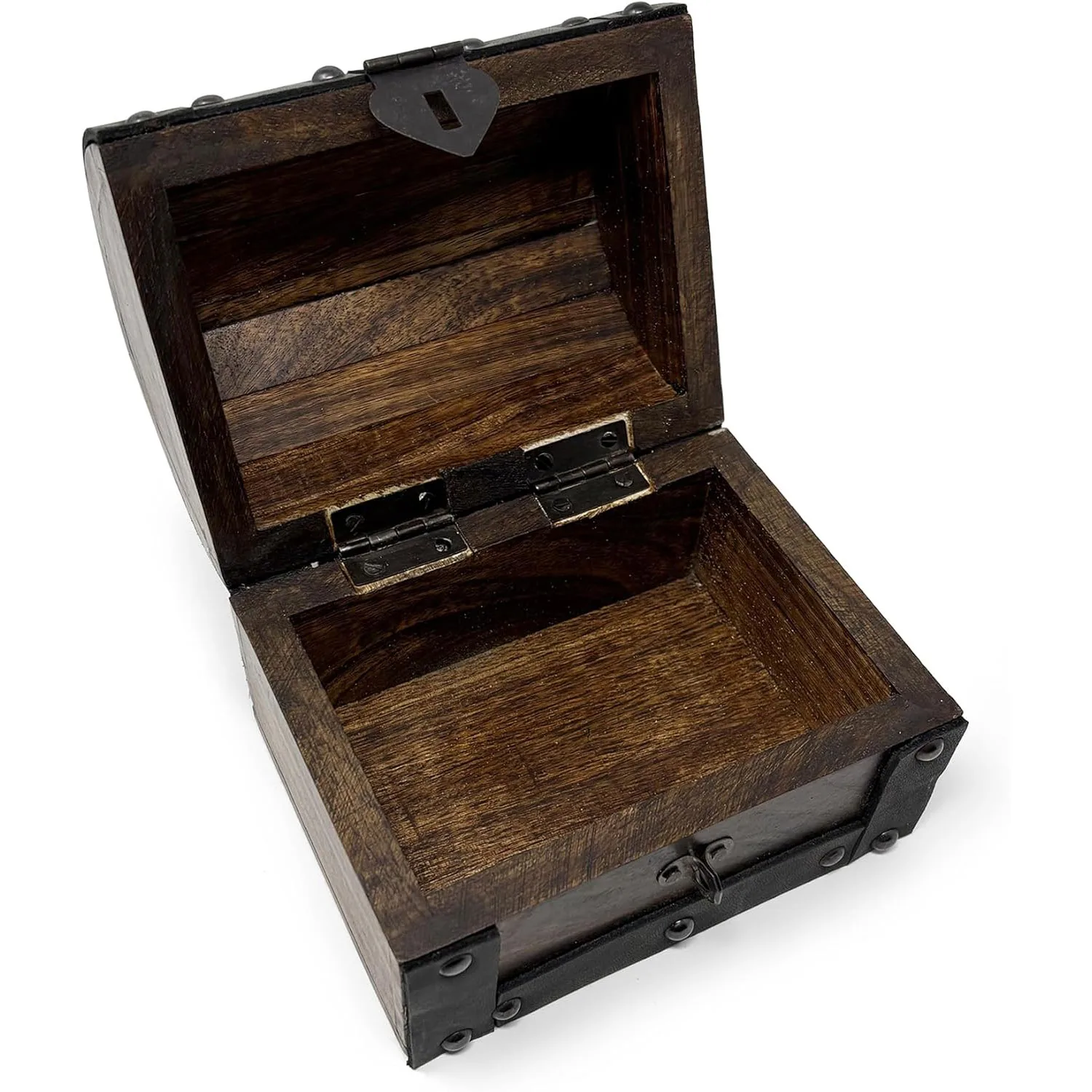 Nautical Cove Handmade Wooden Treasure Chest Storage Box - Image 2