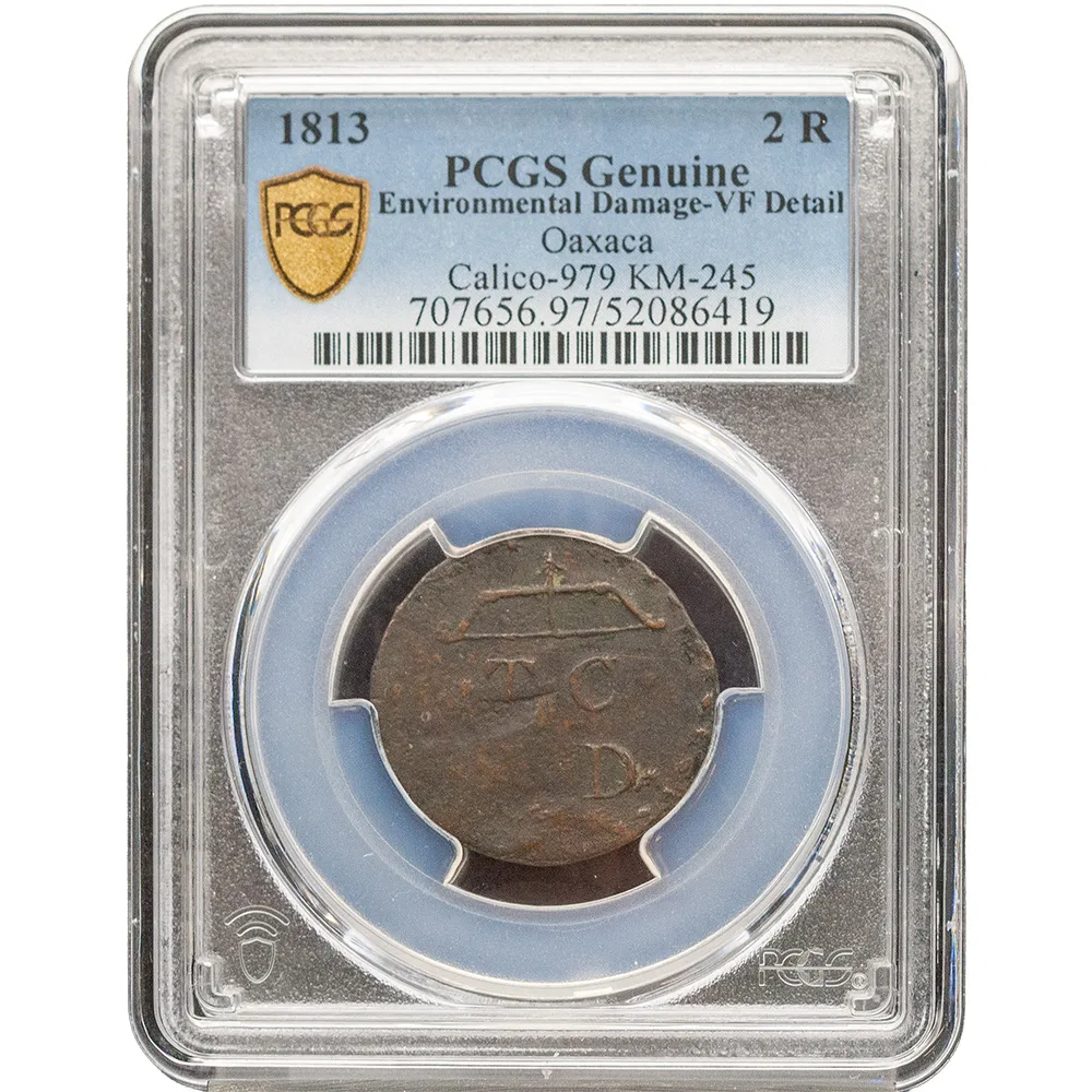 1813 Mexico Oaxaca 2 Reales PCGS VF Detail KM-245
