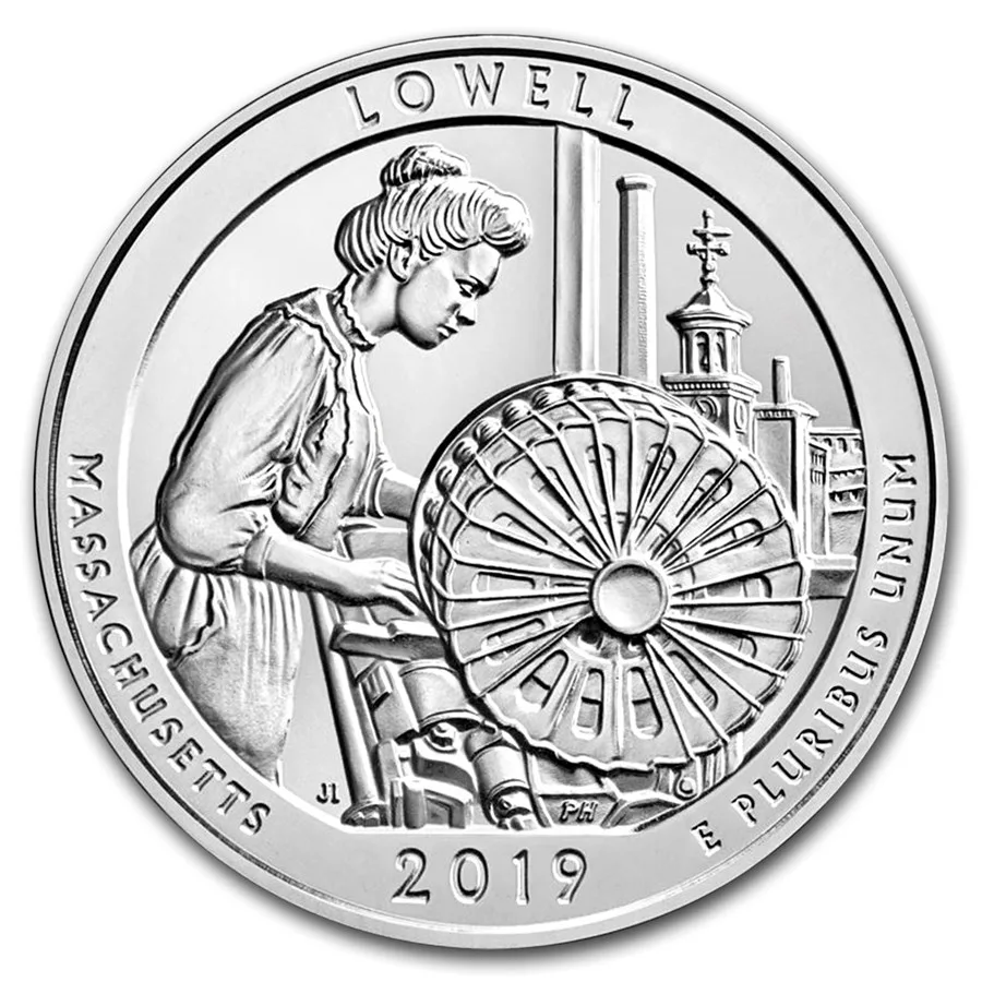 2019-P 5 Oz Silver ATB Lowell National Park (w/Box & COA) - Image 2