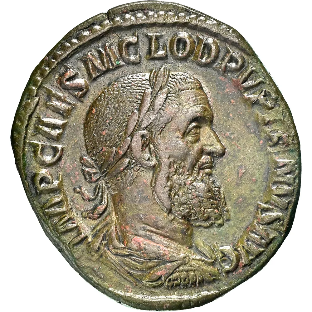 Pupienus AE Sestertius Victory NGC Ch XF* Strike 5/5 Surface 4/5 (AD 238)