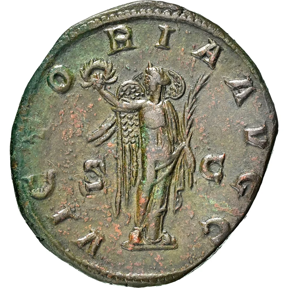 Pupienus AE Sestertius Victory NGC Ch XF* Strike 5/5 Surface 4/5 (AD 238)