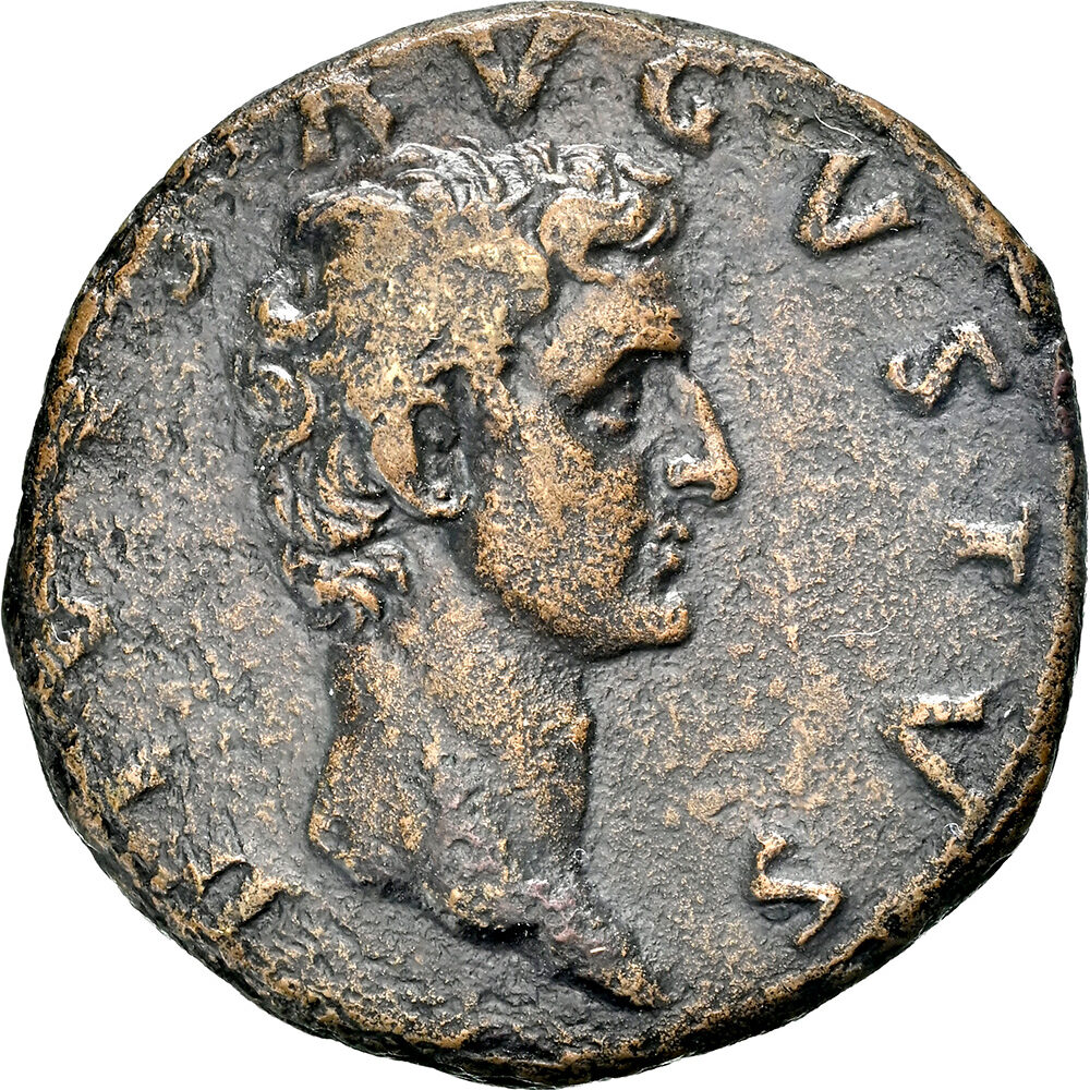 27 BC - AD 14 Roman Empire Augustus AE As RIC 130 Nerva NGC VF
