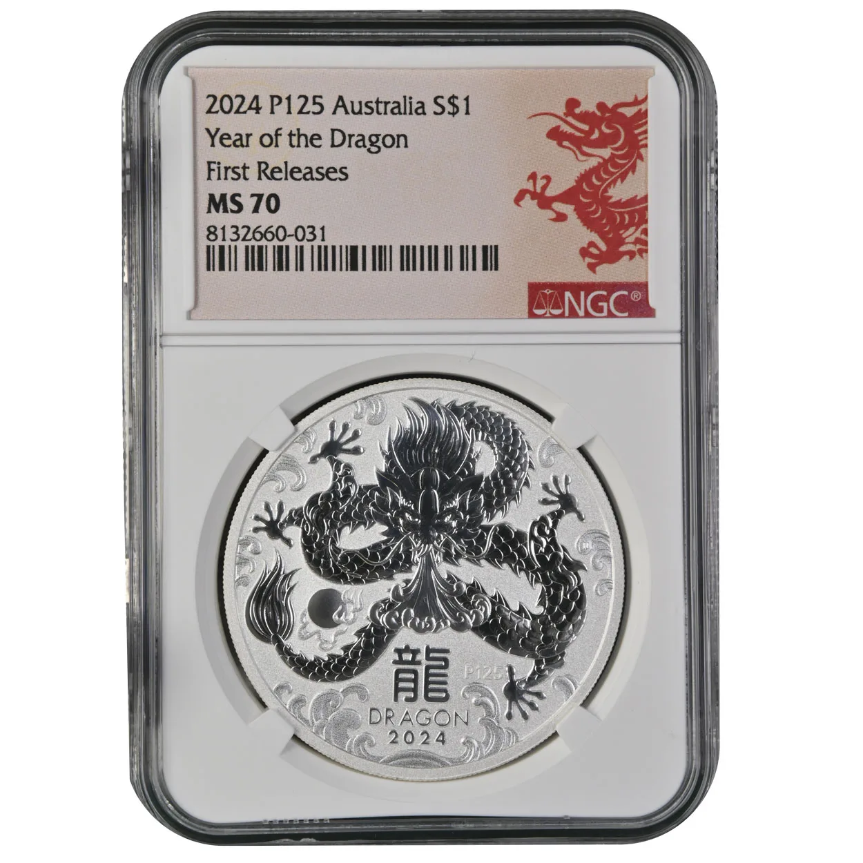 2024 Australia 1 oz Year of the Dragon NGC MS70 First Release