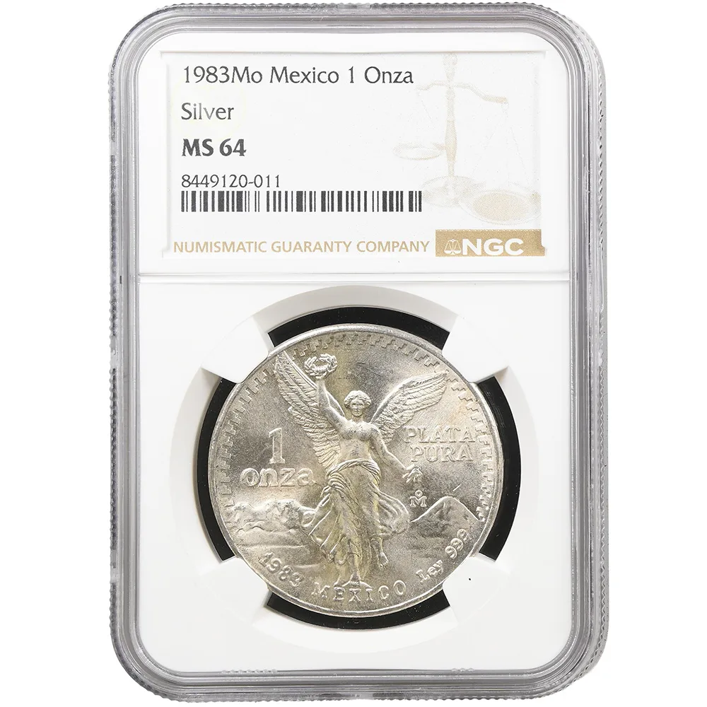 1983 Mexico 1 oz .999 Libertad NGC MS 64 Toned